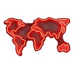 Luminária Neon Led Mapa Mundi Sala BBB23 Oficial Vermelho