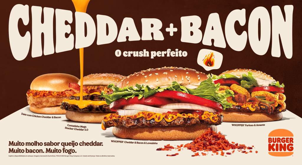 Cheddar e Bacon: Em edição limitada, Burger King® apresenta novas