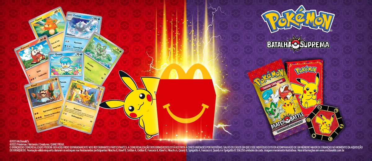 Brinquedos do McDonald's da linha Pokémon Batalha Suprema