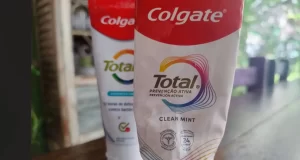 O creme dental interditado é o Clean Mint que faz parte da linha Colgate Total 12.