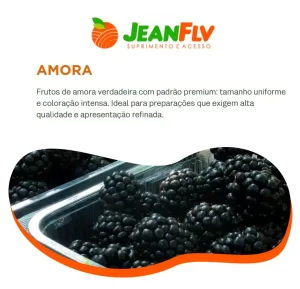 Frutos de amora verdadeira com padrão premium: tamanho uniforme e coloração intensa.