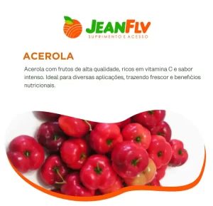 Acerola com frutos de alta qualidade, ricos em vitamina C e sabor intenso.