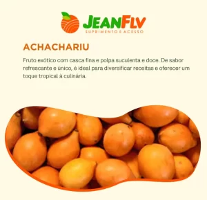 Fruto exótico com casca fina e polpa suculenta e doce.