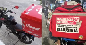 Paralisação Nacional de Entregadores de Apps com concentração na Avenida Paulista.