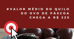 o preço médio do bombom é de R$ 178, e do tablete de chocolate, R$ 101.