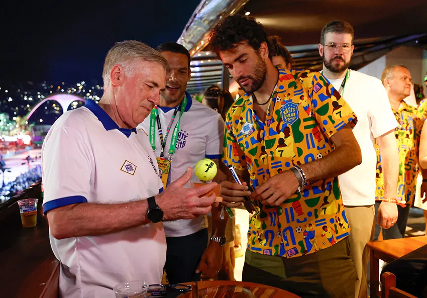 Zico e Carlo Ancelotti assistem jogos no Rio Open 2026 e reforçam clima de celebridades no ATP 500 do Rio.