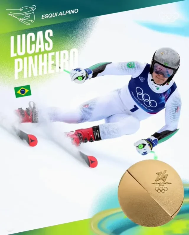 Lucas Pinheiro Braathen conquista ouro inédito para o Brasil no slalom gigante dos Jogos Olímpicos de Inverno.