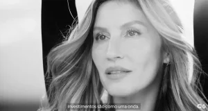 C6 Bank lança campanha com Gisele Bündchen para o C6 Invest, usando o surfe como metáfora para estratégia no mercado financeiro.