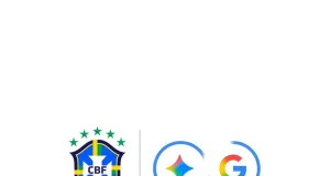 Logos do Google e da CBF lado a lado representando a parceria oficial de 30 de março de 2026
