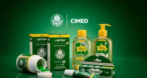 Palmeiras e Cimed lançam linha de produtos licenciados com Carmed, Lavitan e outras marcas, ampliando estratégia de conexão com torcedores.