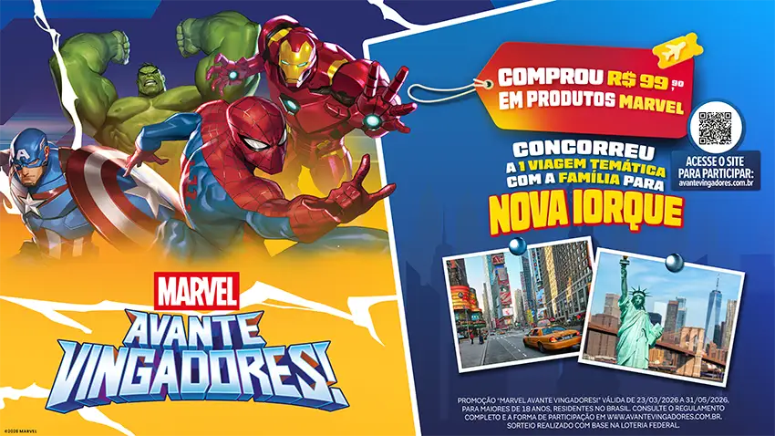 Campanha global destaca presença dos heróis no cotidiano e oferece promoção no Brasil com viagem para Nova Iorque.