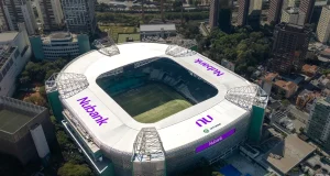 O Nubank assumiu os naming rights da arena do Palmeiras. O nome será escolhido por votação popular entre Nubank Parque, Nubank Arena ou Parque Nubank. Vote em nubank.com.br/vote até 30 de abril.