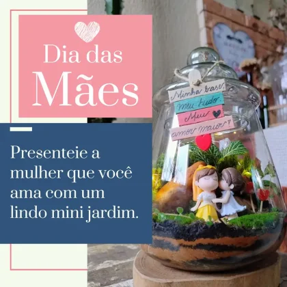 Jardim em Miniatura lan&ccedil;a cat&aacute;logo de terr&aacute;rios e mini jardins para o Dia das M&atilde;es, com foco em presentes afetivos e duradouros.