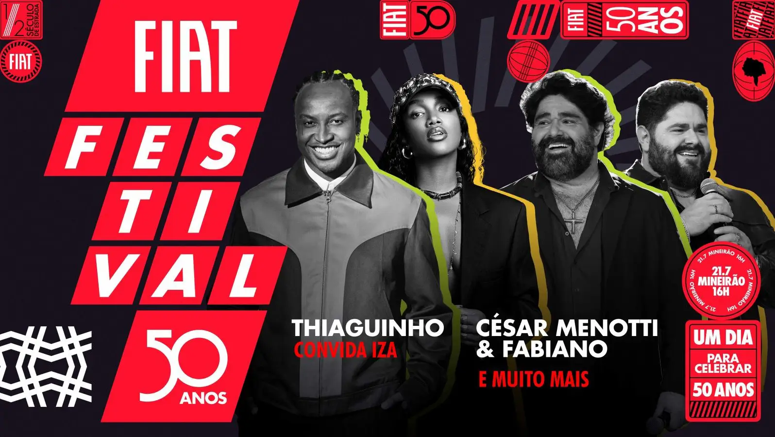 Evento gratuito acontece em 21 de julho, no Mineirão, com apresentações de Thiaguinho, IZA, César Menotti & Fabiano, transmissão ao vivo pelo Multishow e Globoplay e o maior show de drones da América do Sul.