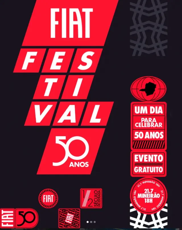 Fiat Festival 50 Anos reúne Thiaguinho, IZA e espetáculo inédito com 1.600 drones Evento gratuito acontece em 21 de julho, no Mineirão, com apresentações de Thiaguinho, IZA, César Menotti & Fabiano, transmissão ao vivo pelo Multishow e Globoplay e o maior show de drones da América do Sul.