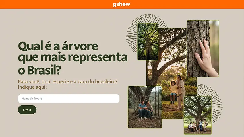 Vale e Globo lançam a campanha "Um Brasil de Árvores" e convidam brasileiros a escolher a árvore que representa o país em uma enquete nacional.