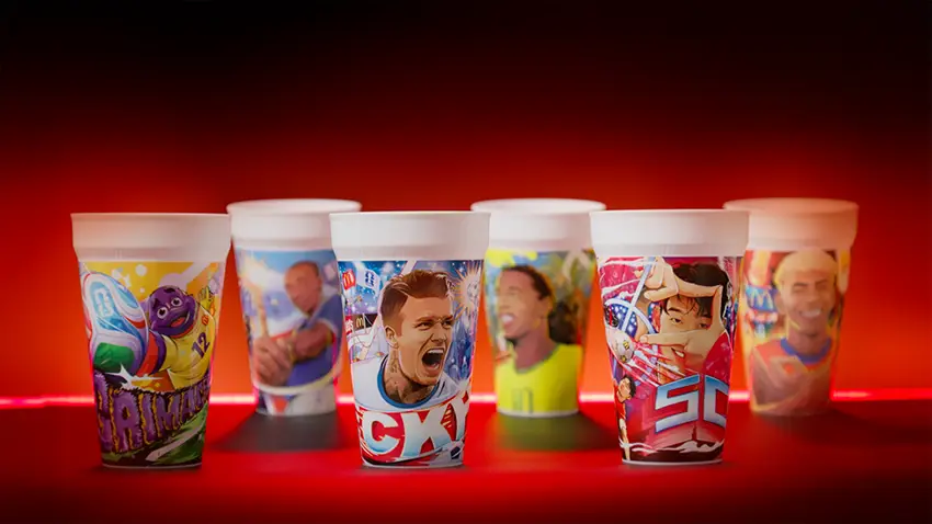 O McDonald's lança ação inédita com Tiago Leifert durante as pausas para hidratação da Copa do Mundo FIFA 2026™ no SBT e apresenta os novos Copos Lendários da Copa.