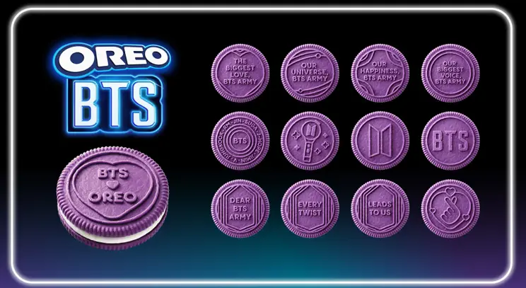 OREO BTS chega ao Brasil com sabor inédito inspirado no hotteok coreano. Edição limitada será lançada em 3 de agosto com embalagens exclusivas.