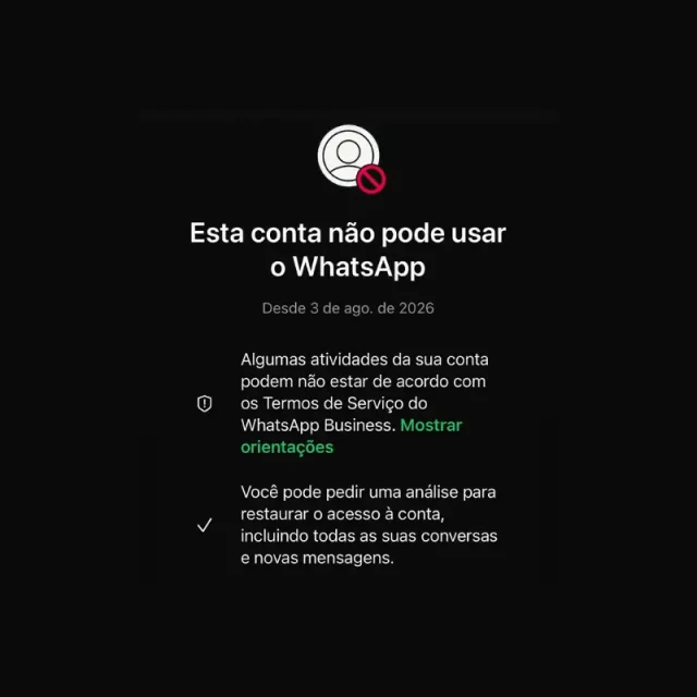WhatsApp bloqueia contas de usuários no Brasil e em outros países; empreendedores relatam prejuízos Usuários afirmam que perfis foram bloqueados sem explicação. Plataforma informa que as contas passam por análise para verificar o cumprimento dos Termos de Serviço.