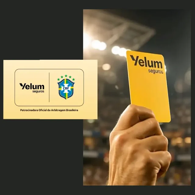 Cartão amarelo vira espaço publicitário inédito no futebol brasileiro com patrocínio da Yelum Seguros CBF anuncia a Yelum Seguros como patrocinadora oficial da arbitragem. Pela primeira vez, uma marca estampará os cartões amarelos utilizados pelos árbitros nas competições nacionais.
