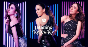 Tatá Werneck aparece em três poses na campanha “Tatá tá no Rock in Rio”, da C&A, com looks diferentes e iluminação inspirada no festival.