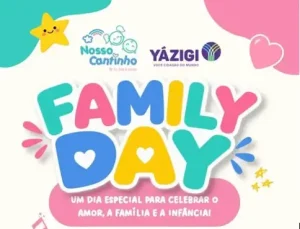 Arte do Family Day destaca a parceria entre Yázigi e Nosso Cantinho em evento dedicado às famílias e à infância.