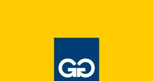 Logo da Gerdau, empresa brasileira produtora de aço, com símbolo Gerdau sobre fundo amarelo.
