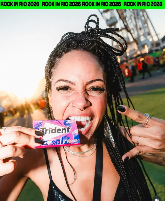 Trident leva a campanha “Que se Masque” ao Rock in Rio 2026, com Marina Sena, experiência ballroom, brindes e embalagens especiais.