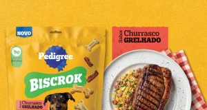 PEDIGREE lança Biscrok Churrasco, novo biscoito para cães Novidade chega ao mercado em embalagem de 500 gramas e aposta na brasilidade para ampliar a linha de petiscos da marca.